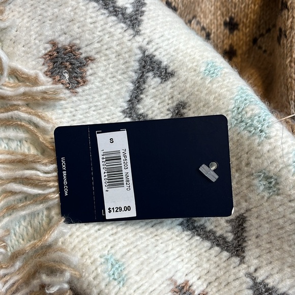 NWT LUCKY BRAND  Southwest Print Open Front Tie Cardigan Sweater Womens S - Picture 11 of 14